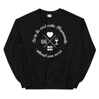 Thumbnail for Sweatshirt Normande noir - Attente humoristique du verre