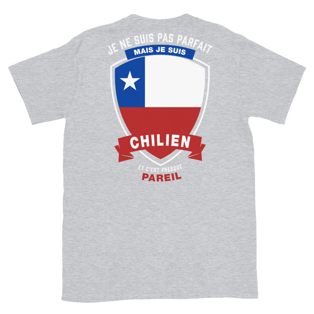 T-shirt Chili bleu marine dos - Je ne suis pas parfait mais.