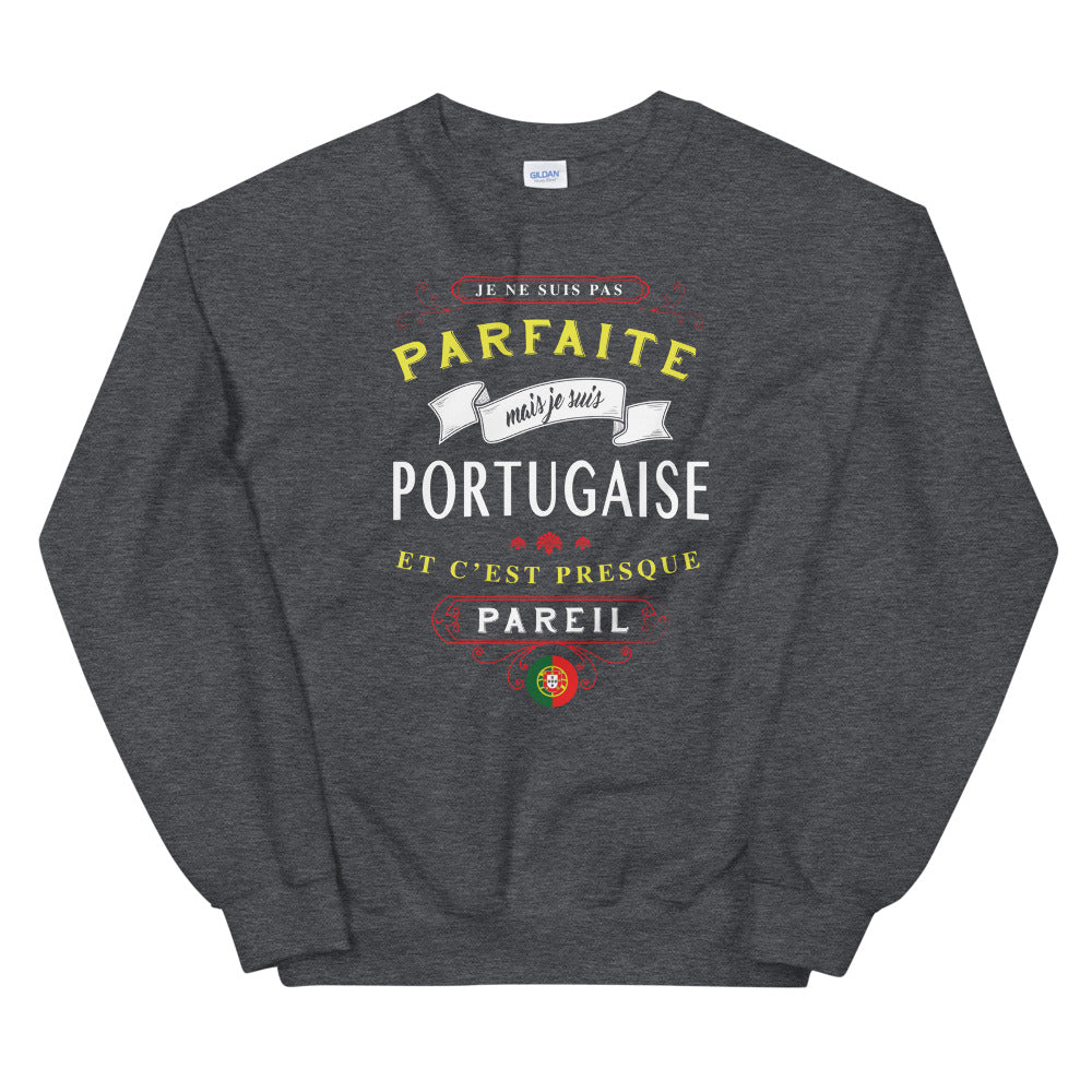 Sweatshirt Portugal bleu marine dos - Je ne suis pas parfaite mais...