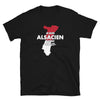 T-shirt Alsace noir - Fierté alsacienne avec drapeau