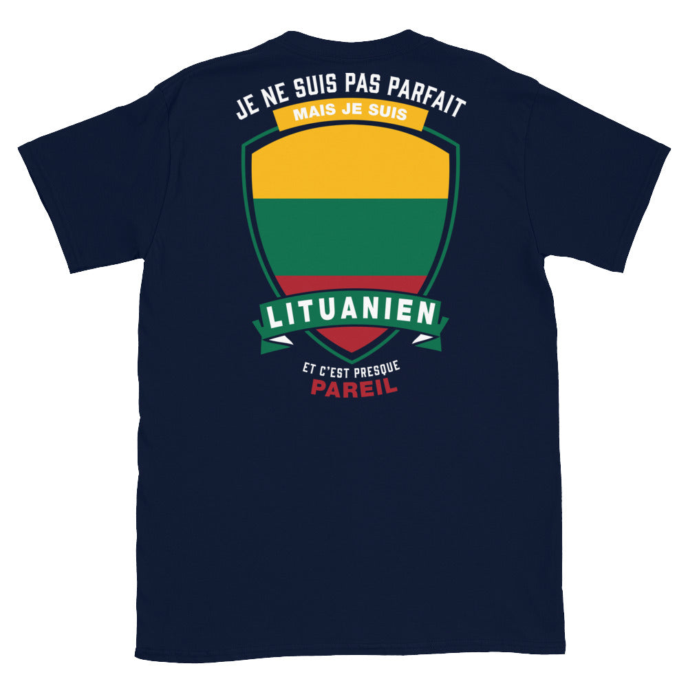 T-shirt Lituanien noir dos - Je ne suis pas parfait mais