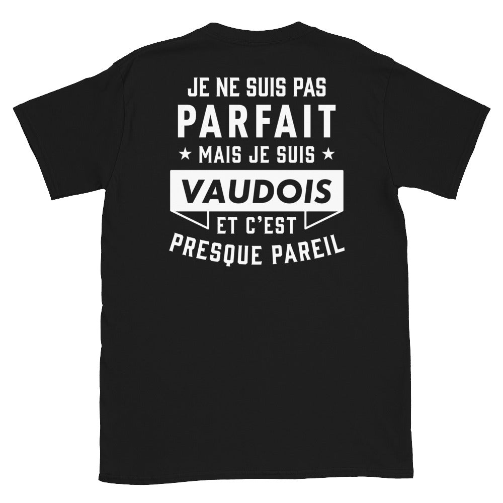 T-shirt Vaudois noir - Je ne suis pas parfait mais.