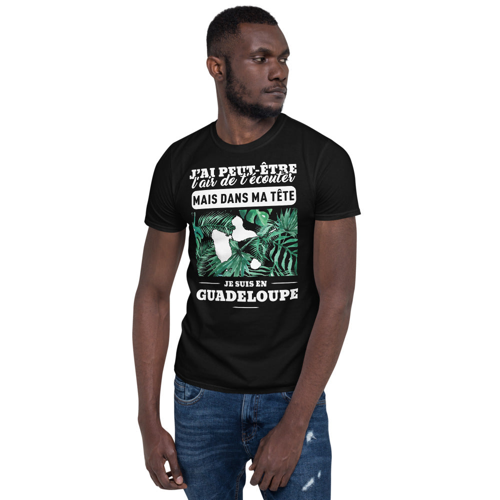 T-shirt Guadeloupe bleu marine - En tête sous le soleil des Antilles