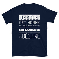 Thumbnail for T-shirt Sri Lanka noir dos - Désolé ce mec est pris par une fille qui déchire