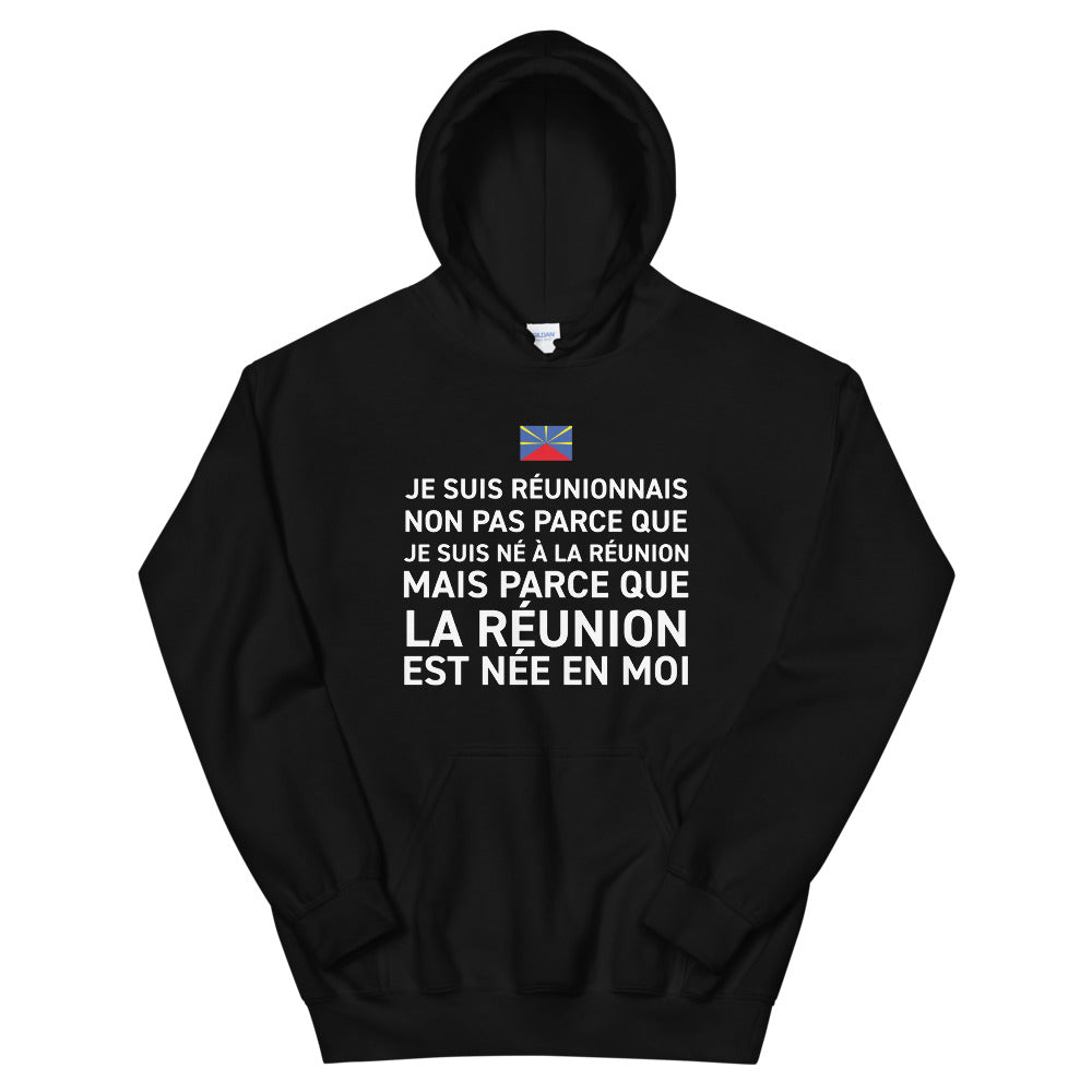 Sweatshirt La Réunion noir - La Réunion est née en moi