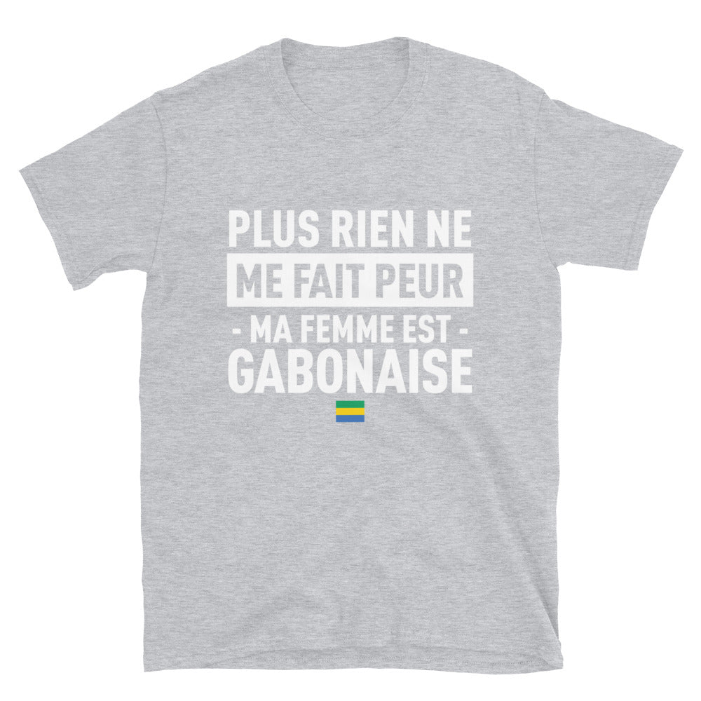 T-shirt Gabon bleu marine dos - Plus rien ne me fait peur ma femme est