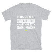 Thumbnail for T-shirt Gabon bleu marine dos - Plus rien ne me fait peur ma femme est