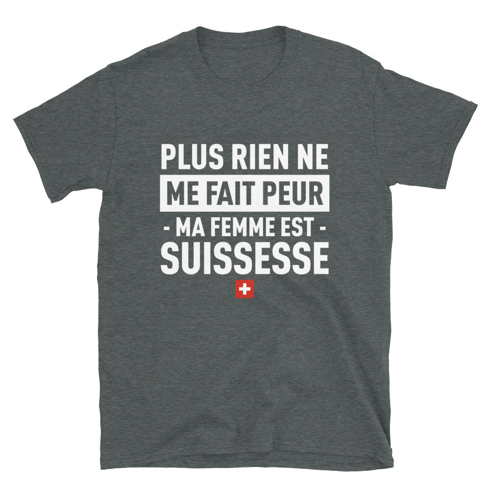 T-shirt Suisse bleu marine - Ma femme est ma force