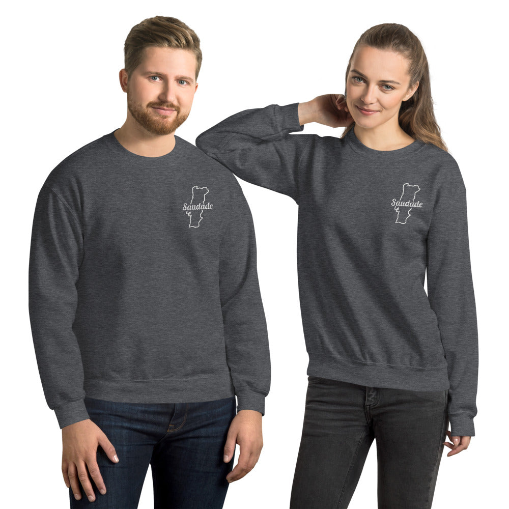 Sweatshirt Portugal rouge dos - Nostalgie brodée avec carte