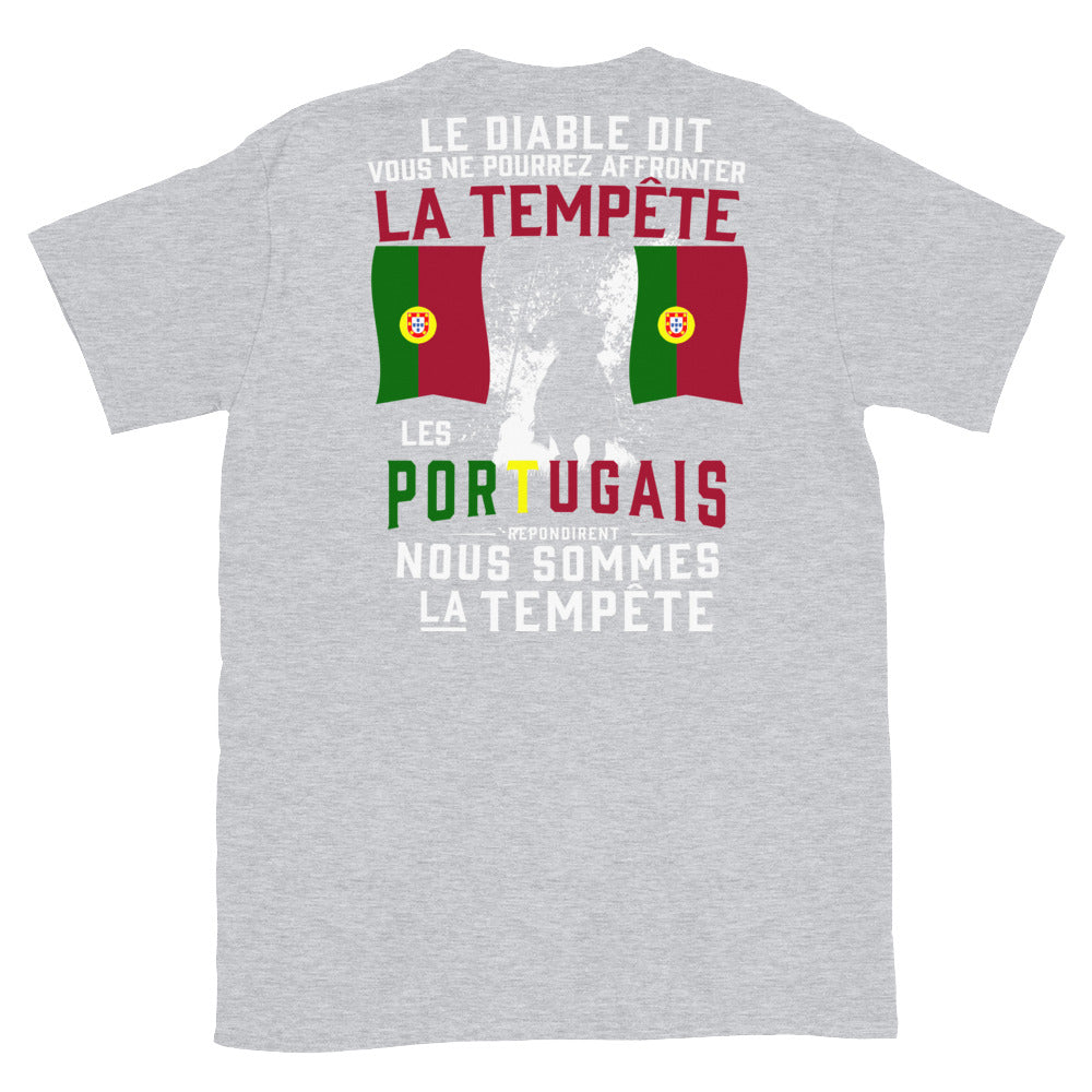 T-shirt Portugal gris foncé dos - Fiers comme la tempête