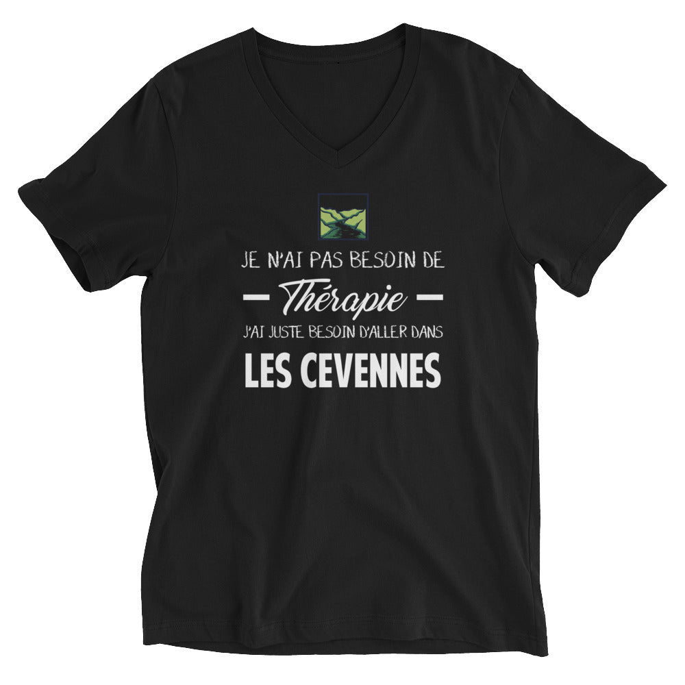 T-shirt Cévennes noir - Je n'ai pas besoin de thérapie