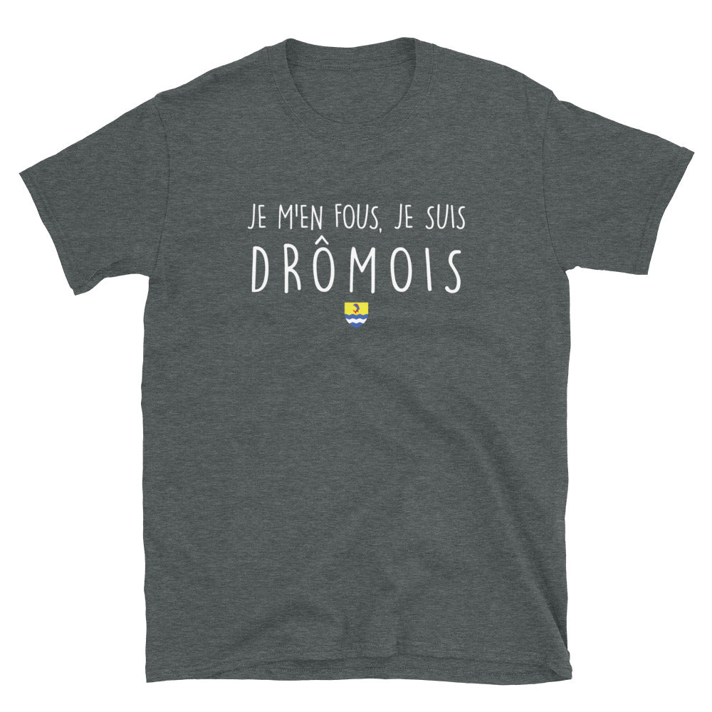 T-shirt Drôme bleu marine dos - Je m'en fous je suis Drômois