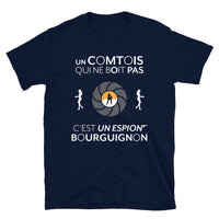Thumbnail for T-shirt Franc-Comté bleu marine - Le Franc-comtois qui ne boit pas c'est un espion