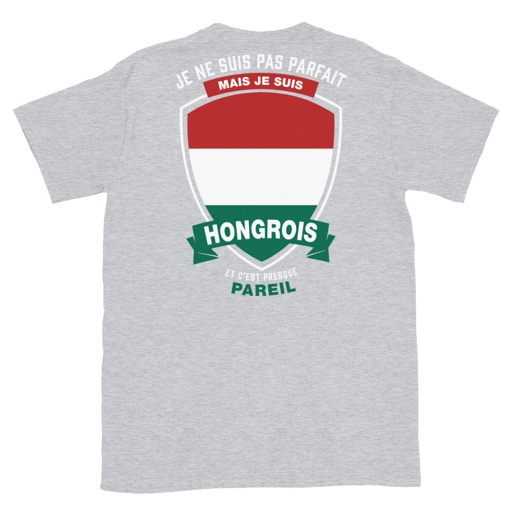 T-shirt Hongrois bleu marine dos - Je ne suis pas parfait mais
