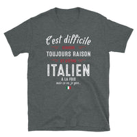 Thumbnail for T-shirt Italie noir - C'est difficile d'avoir toujours raison