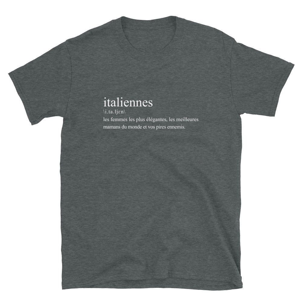 T-shirt Italie gris foncé - Définition humoristique de l'italien