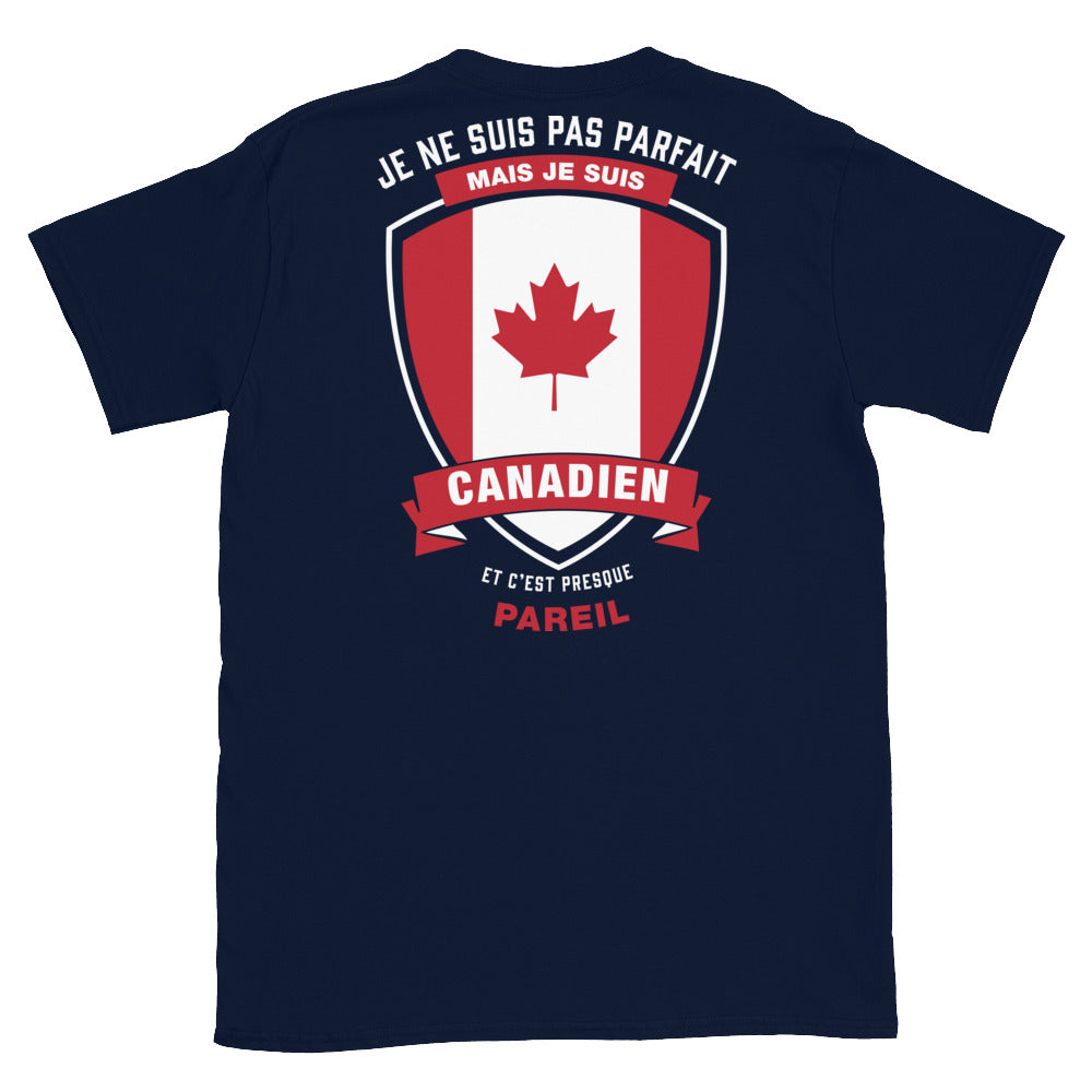 T-shirt Canadien noir dos - Je ne suis pas parfait mais Canadien