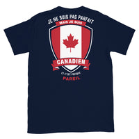 Thumbnail for T-shirt Canadien noir dos - Je ne suis pas parfait mais Canadien