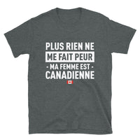 Thumbnail for T-shirt Canada bleu marine - Plus rien ne me fait peur ma femme est