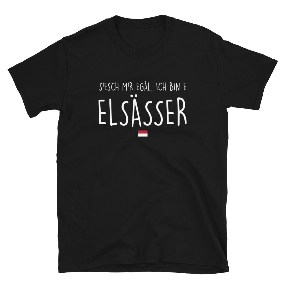 T-shirt Alsace noir - S'esch mir egal, ich bin e Elsässer