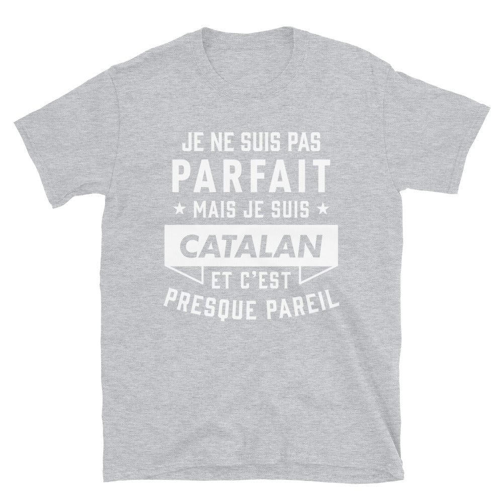 T-shirt Catalan gris sport - Fierté et humour en coton
