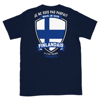 Thumbnail for T-shirt Finlande noir dos - Je ne suis pas parfait mais.