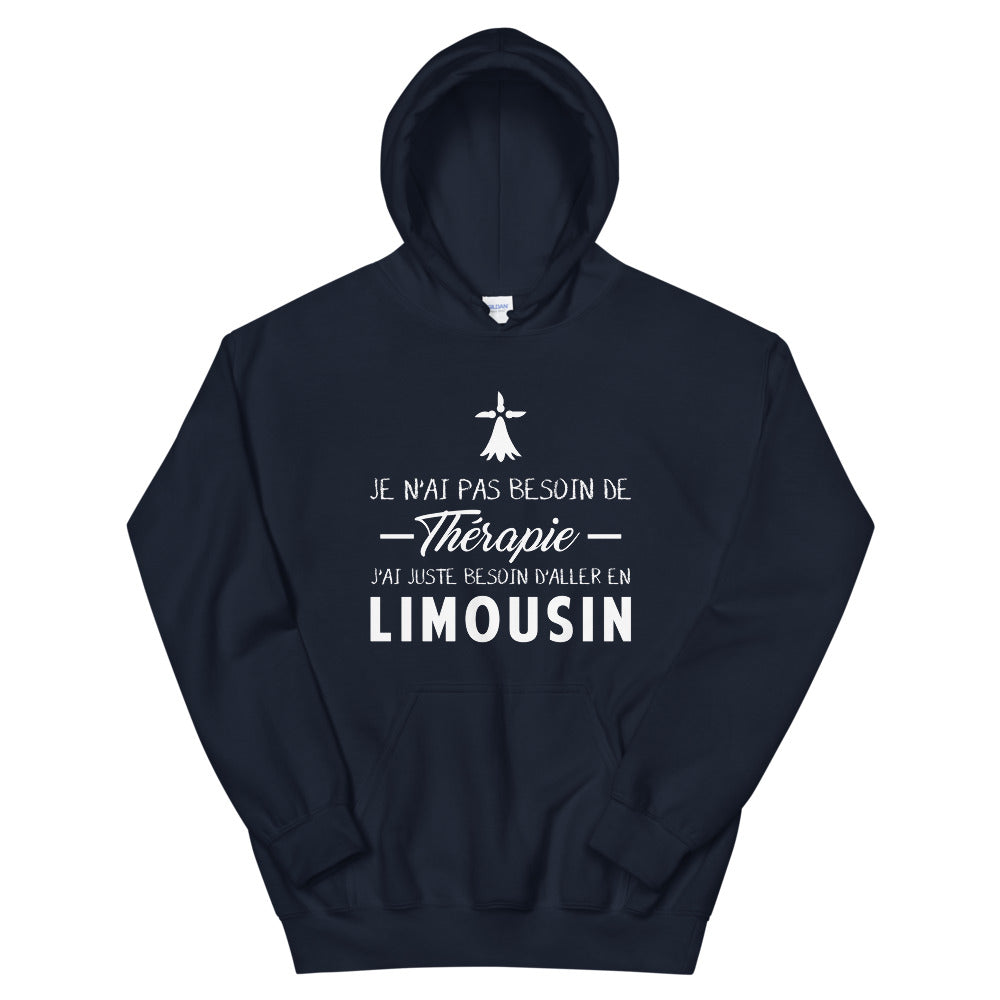 Pas besoin de Thérapie Limousin - Sweatshirt à capuche - Ici & Là - T-shirts & Souvenirs de chez toi