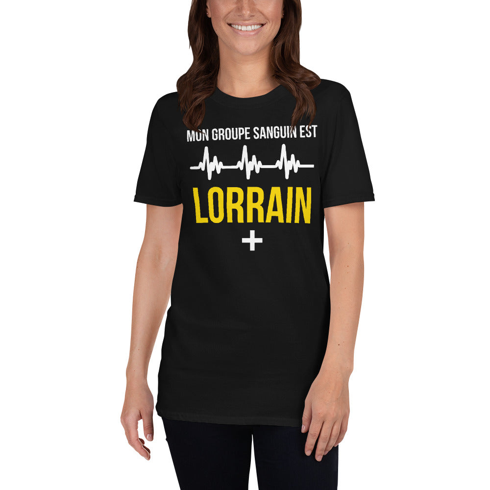 T-shirt Lorrain marine - Groupe sanguin humoristique