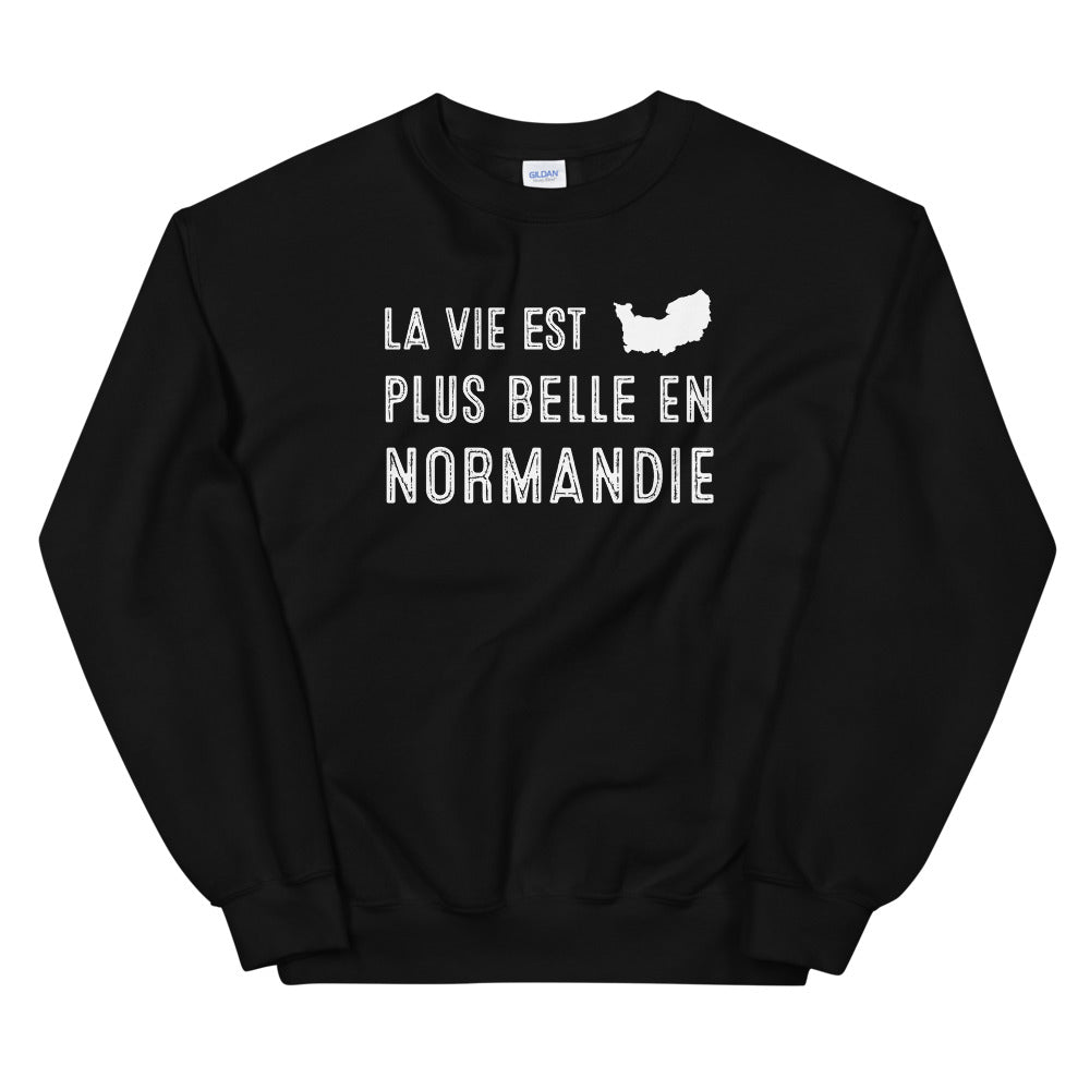 Sweatshirt Normandie noir - La vie est plus belle ici