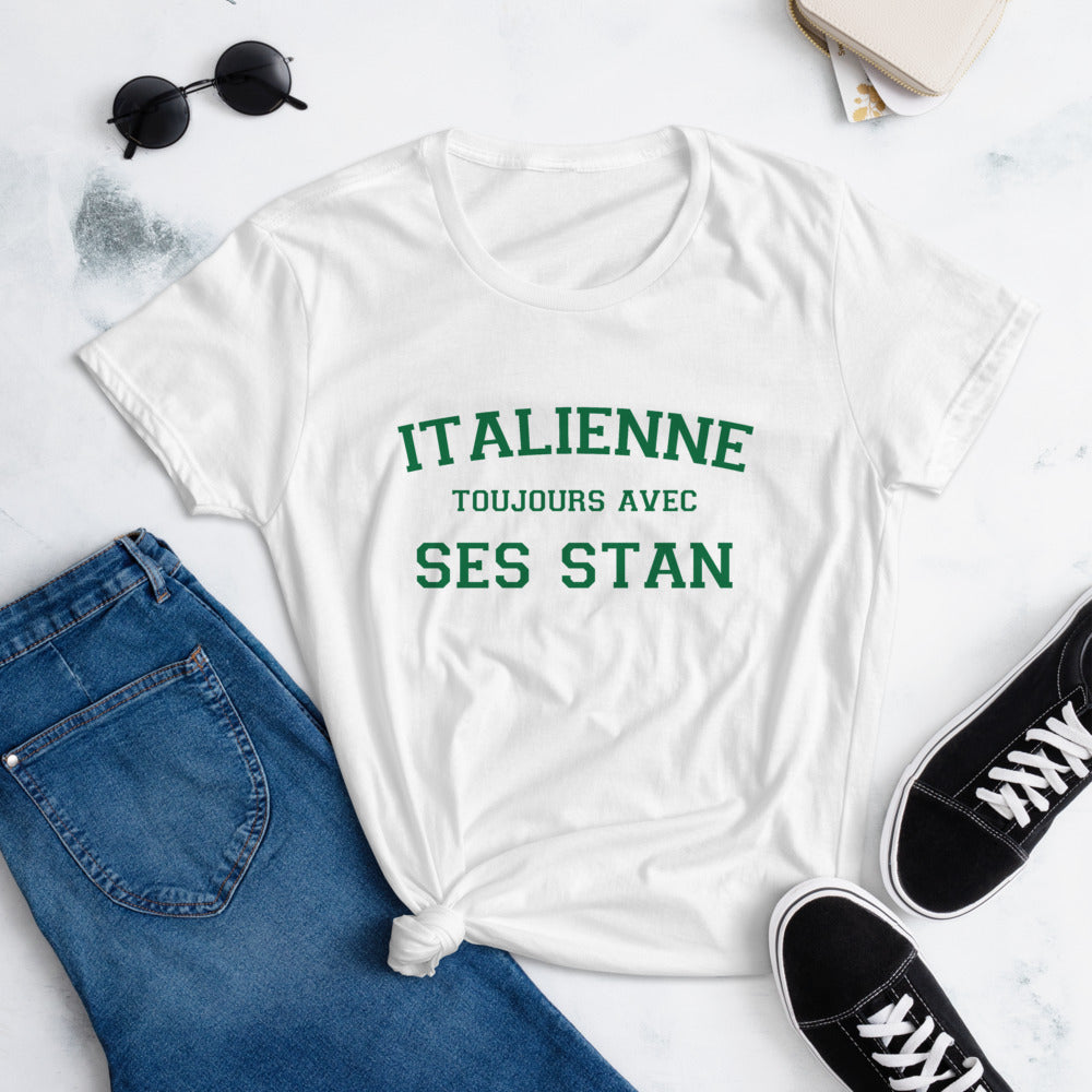 T-shirt Italie rose - Toujours avec ses stan en coton
