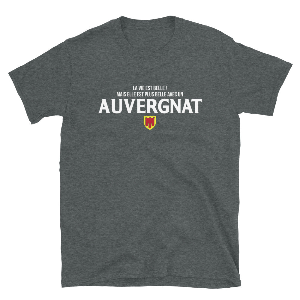 T-shirt Auvergne marine dos - La vie est belle avec un auvergnat