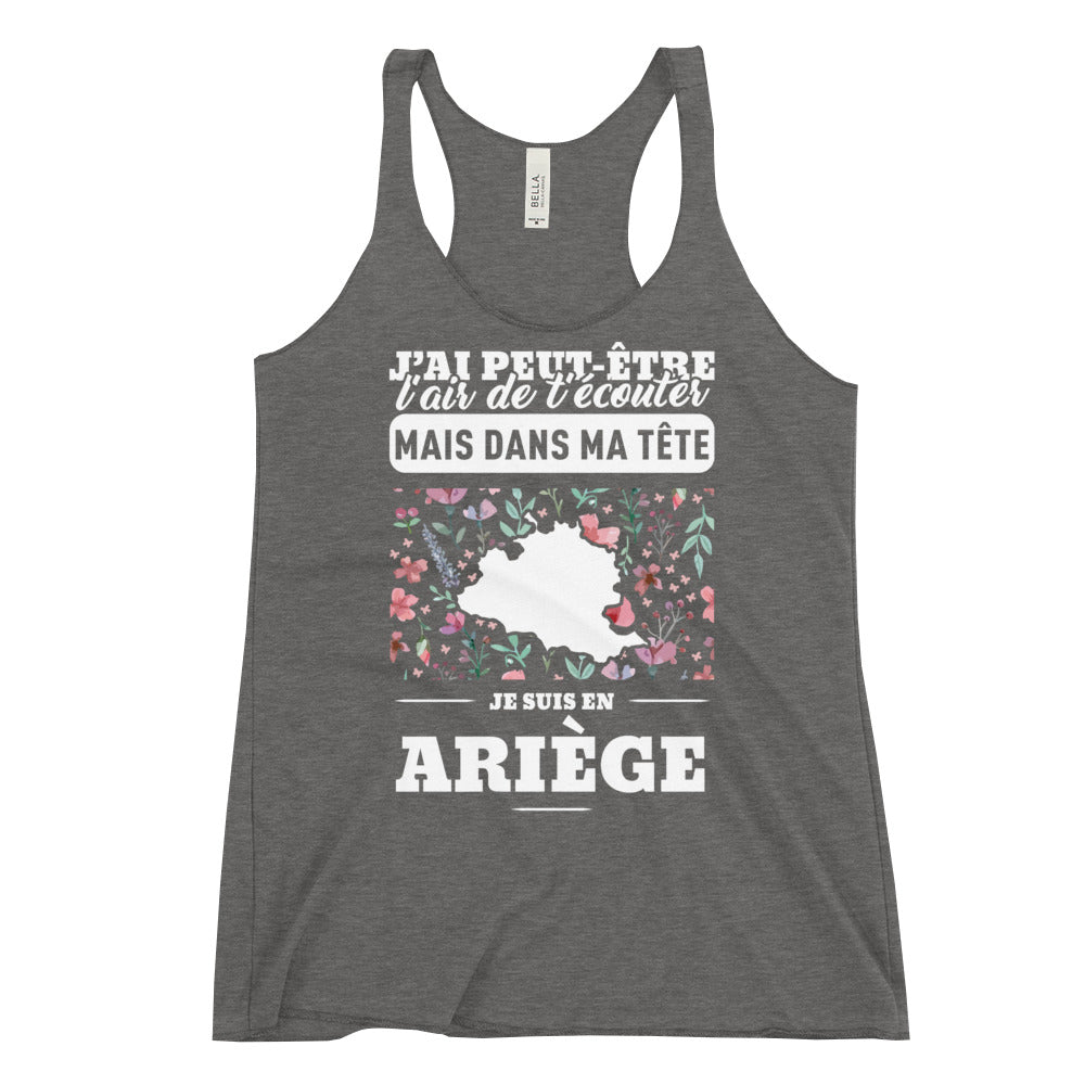 Dans ma tête Ariège - Débardeur à Dos Nageur pour Femme - Ici & Là - T-shirts & Souvenirs de chez toi