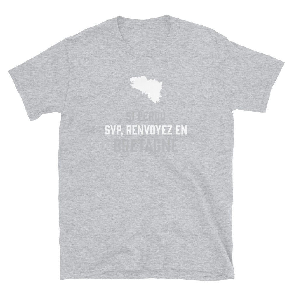 T-shirt Bretagne gris foncé dos - Si perdu, renvoyez en Bretagne