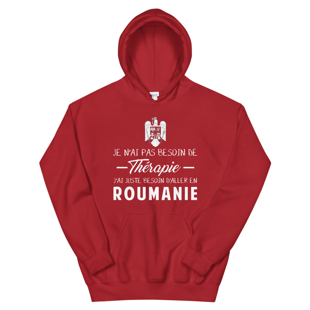Sweatshirt Roumanie gris foncé dos - Pas besoin de thérapie