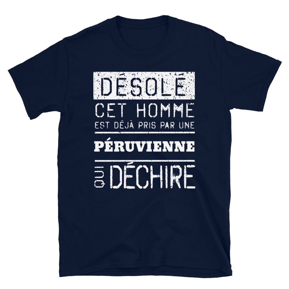 T-shirt Peruvienne noir dos - Désolé ce mec est pris par une fille