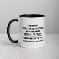 Thumbnail for Mug anniversaire grand-père noir - Papy Joyeux et humour