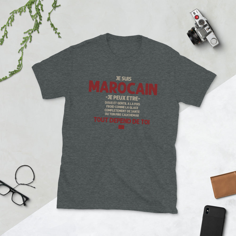 T-shirt Marocain bleu marine - Confiance et humour au quotidien