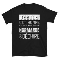 Thumbnail for T-shirt Normande noir - Désolé ce mec est pris par une fille qui déchire