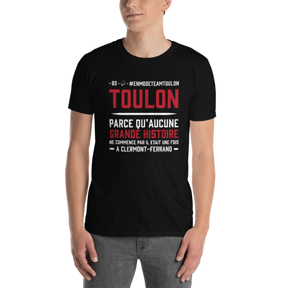 T-shirt Toulon gris foncé - Grande histoire de la ville en humour