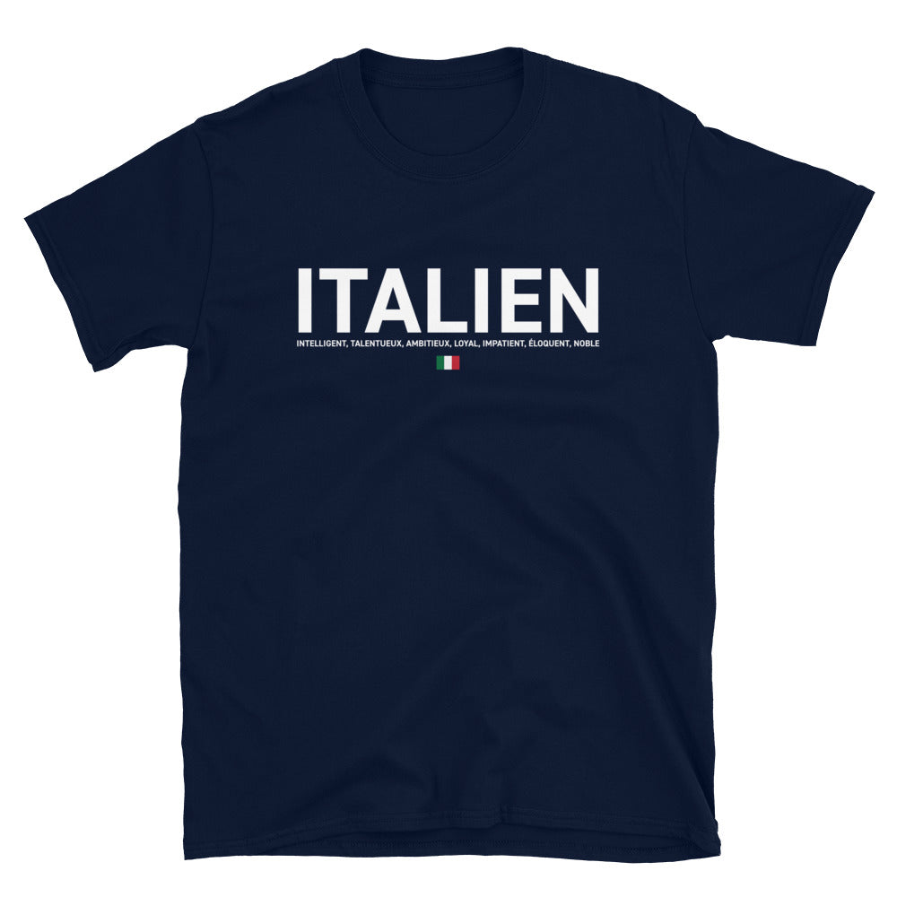 T-shirt Italie noir - Adjectifs qui font sourire