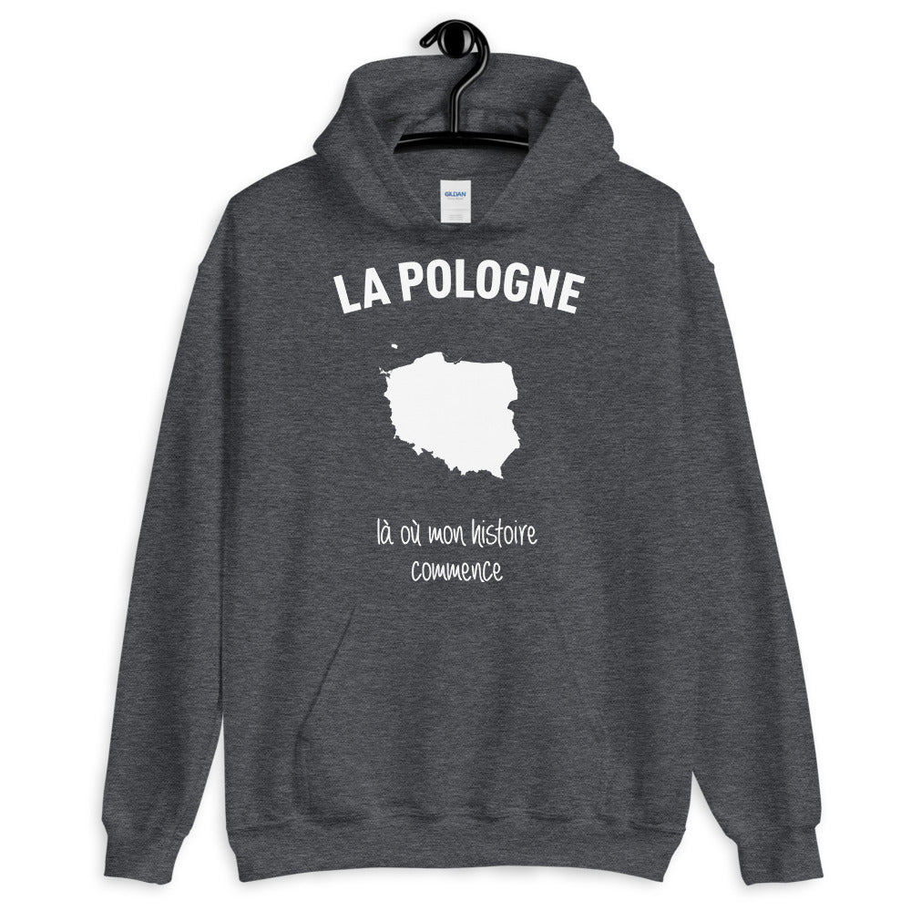 Sweatshirt Pologne gris foncé - Mon histoire commence ici