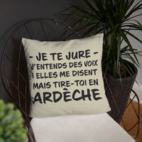 Thumbnail for Tire toi en Ardèche - Coussin décoratif et humoristique sur l'Ardèche - Ici & Là - T-shirts & Souvenirs de chez toi