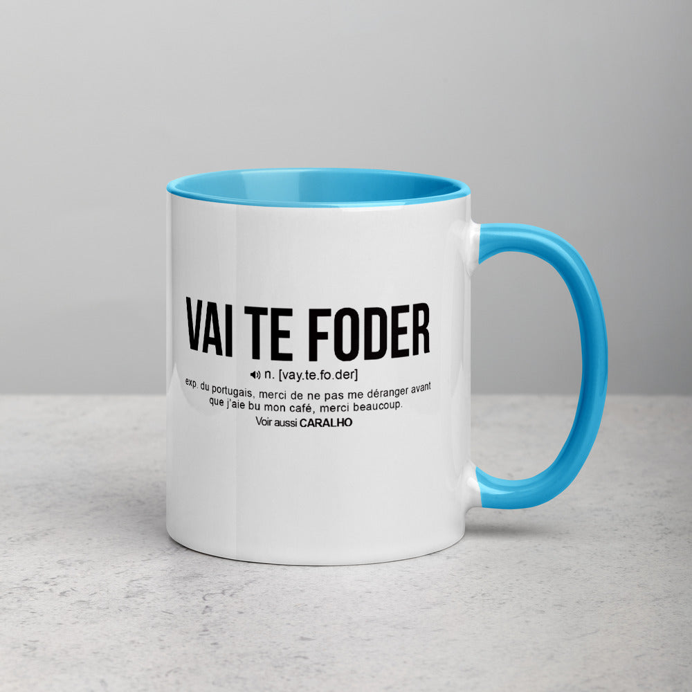 Définition drôle Vai Te Foder pour le café des Portugais le matin  - Mug Tasse Couleurs intérieures - Ici & Là - T-shirts & Souvenirs de chez toi