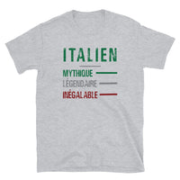 Thumbnail for T-shirt Italie gris foncé chiné dos - Légendaire et inégalable