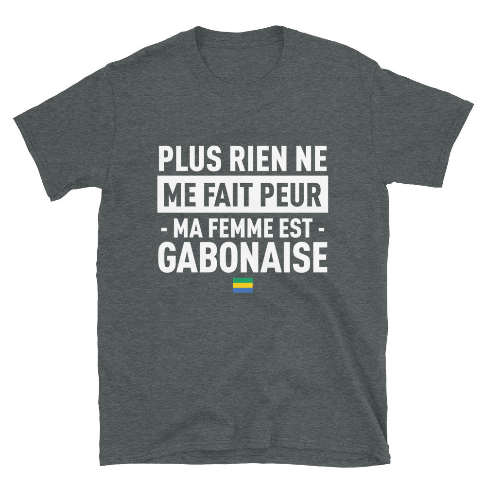T-shirt Gabon bleu marine - Plus rien ne me fait peur ma femme est