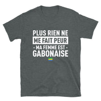 Thumbnail for T-shirt Gabon bleu marine - Plus rien ne me fait peur ma femme est