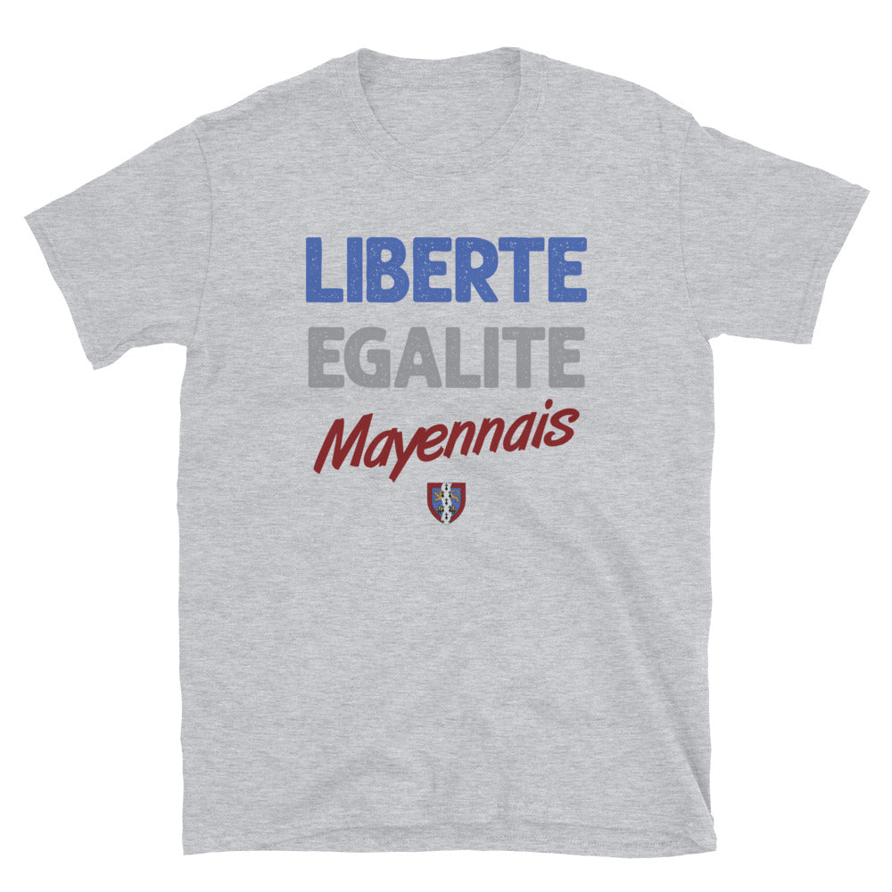 T-shirt Mayennais gris foncé dos - Liberté, égalité, fierté locale