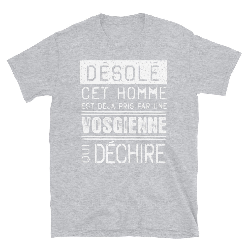 T-shirt Vosgienne bleu marine dos - Désolé ce mec est pris par une fille
