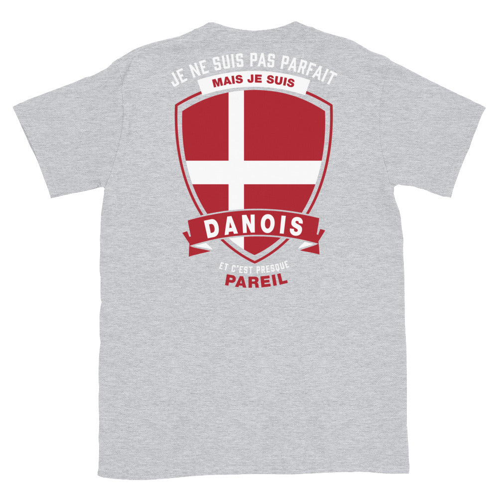 T-shirt Danemark bleu marine dos - Je ne suis pas parfait mais.