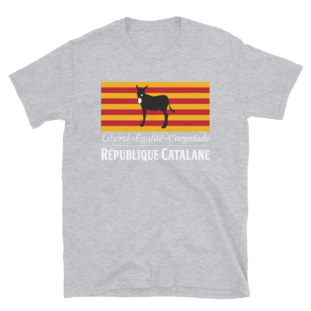 T-shirt République Catalane gris foncé dos - Liberté Égalité Cargolade
